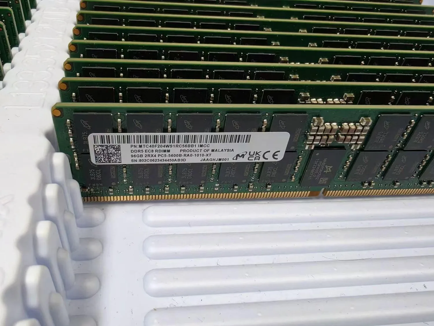Micron DDR5 96GB RDIMM real stock photo