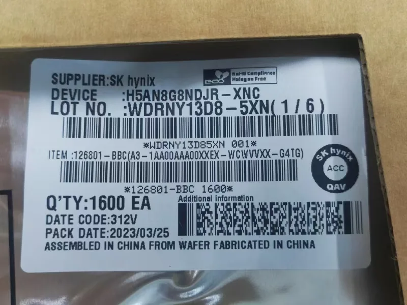 SK hynix memory label stock photo