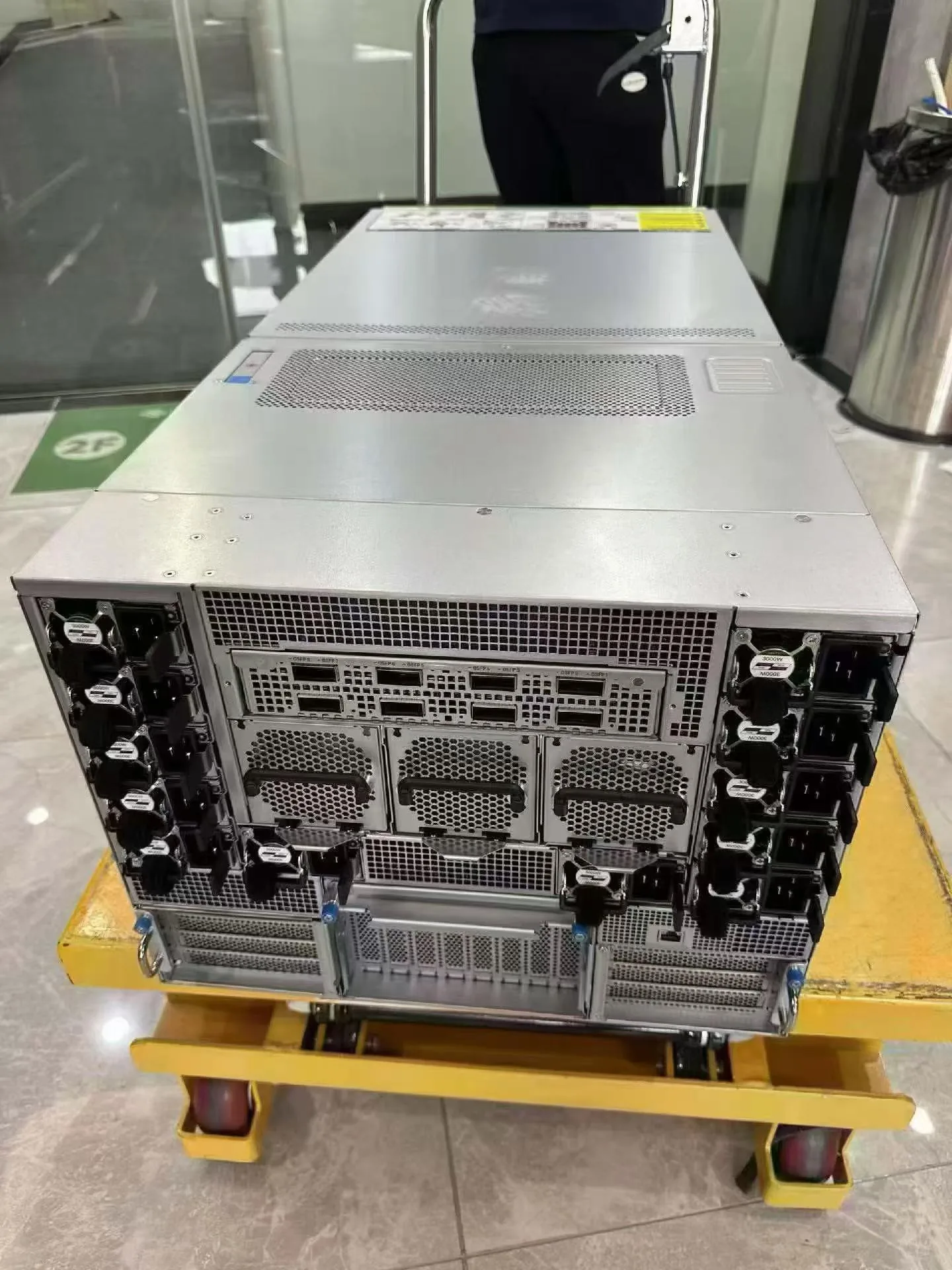 Supermicro HGX H200 AI server rear stock photo